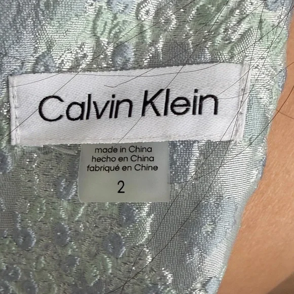 Calvin Klein size 2 Sleeveless Light Blue Textured Fit & Flare Dress - Picture 7 of 8